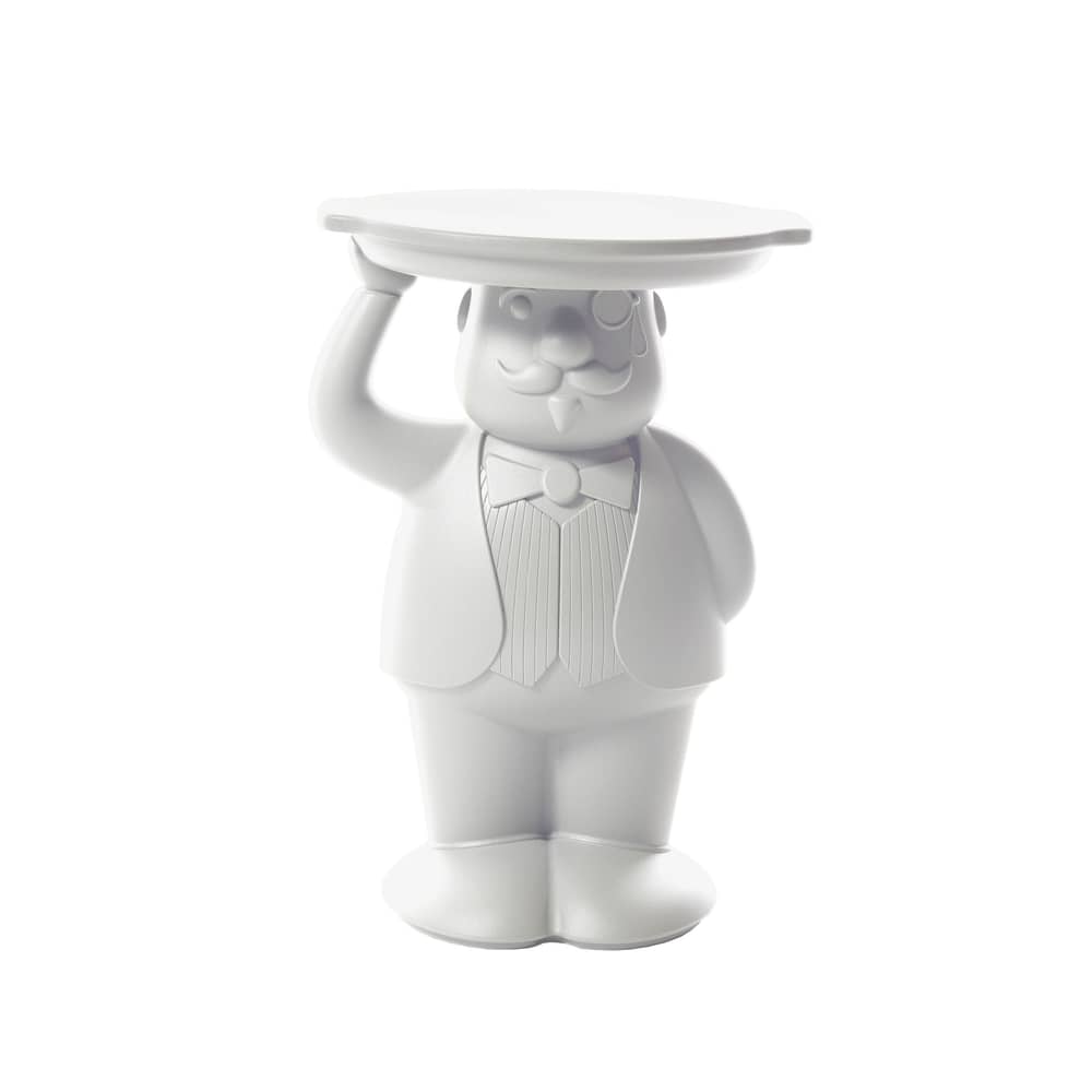 Table d\'appoint Ambrogio plastique blanc / 42,5 x 38,5 x H 60,5 cm - Slide - Blanc laiteux - Polyéthylène
