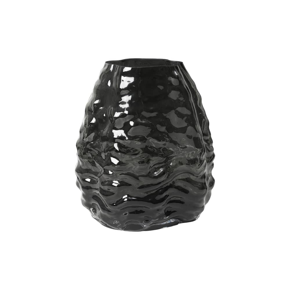 Milla Vase glass grey / H 25 cm - BROSTE COPENHAGEN - Smoked grey - Mouth blown glass