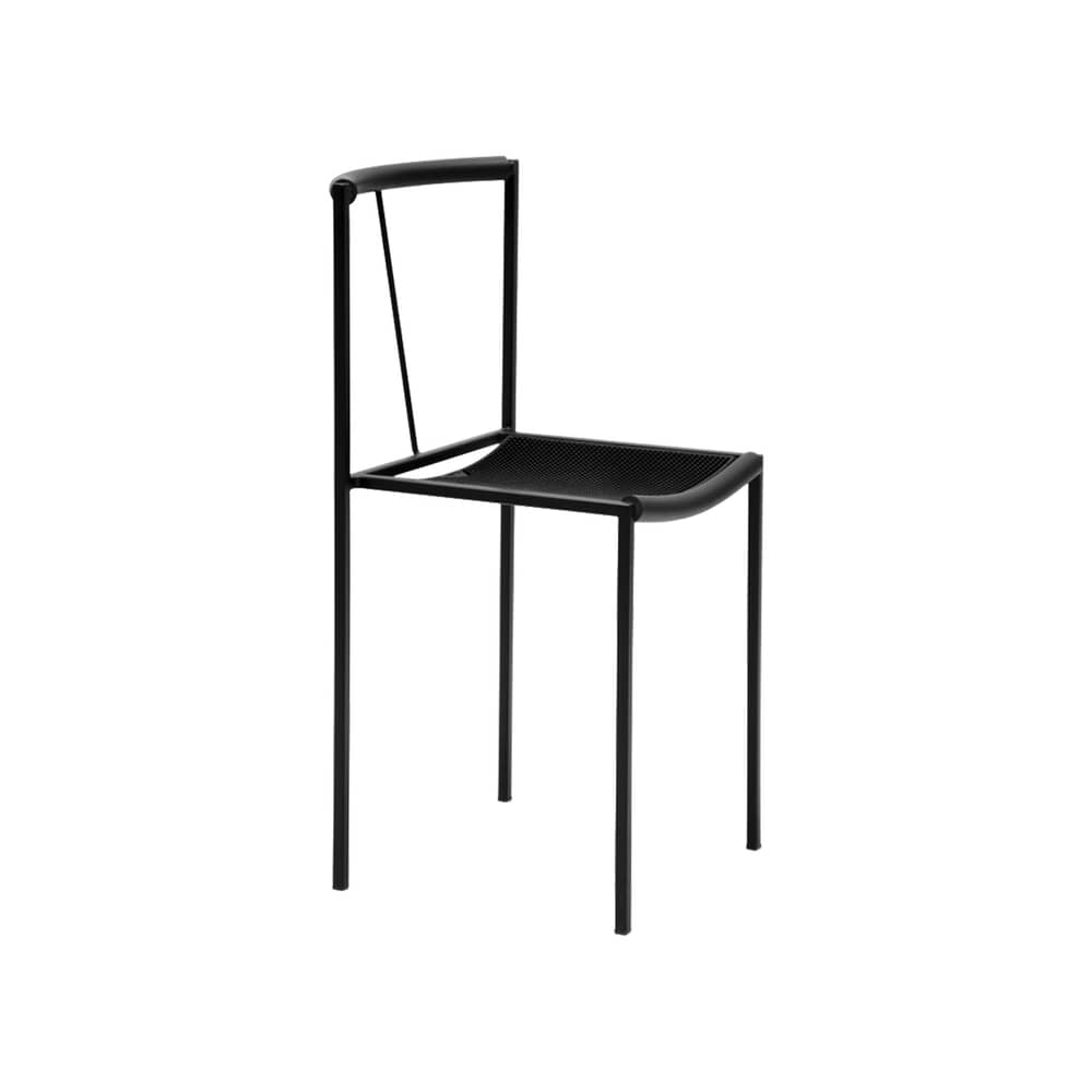 Chaise Sedia métal noir / Maurizio Peregalli, 1984 - Zeus - Noir - Acier, Caoutchouc