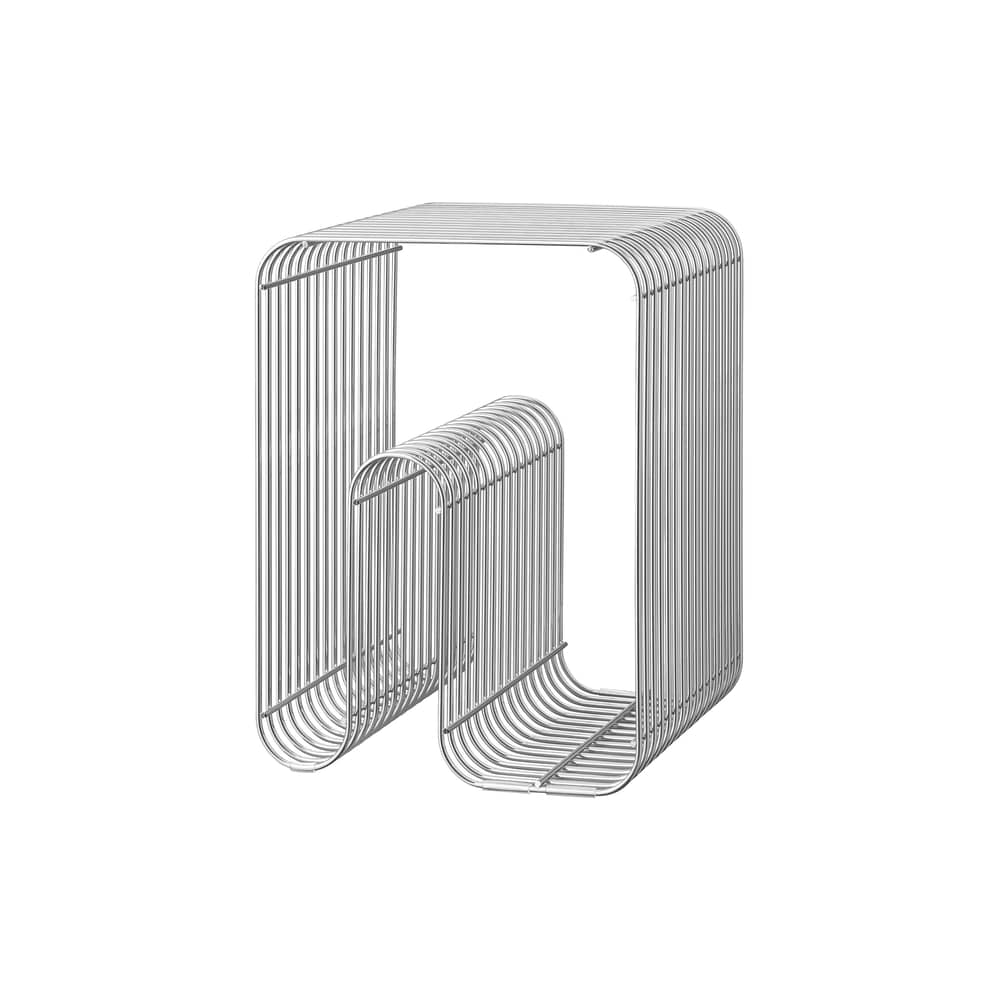 Stool Curva AYTM / End table - Silver - Metal | Made In Design