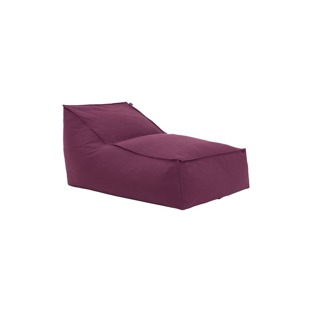 Pouf Lucky tissu violet - NOBODINOZ - Prune - Coton biologique, Polystyrène expansé