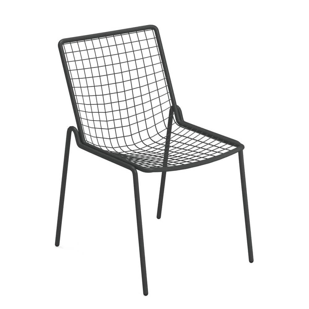 Sedia impilabile Rio R50 grigio metallo / Metallo - Emu - Ferro Vecchio - Acciaio
