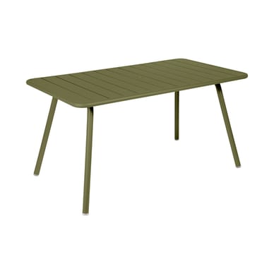Luxembourg Rectangular table metal green / 143 x 80 cm (6 people) - Parasol hole - Fermob