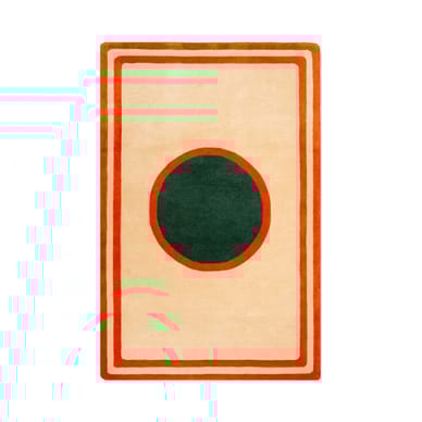 COLORTHERAPIS Tennis Court Rug orange green Made In Design UK