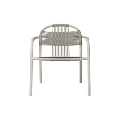 Poltroncina lounge impilabile Cleo materiale plastico beige / Corda in polipropilene - Vincent Sheppard