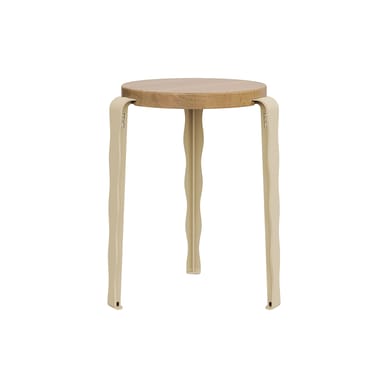 Tabouret empilable Lou Vague by Uchronia / Chêne - TIPTOE