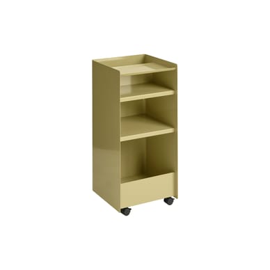 Folded Tall Trolley on wheels metal green / Open - H 83.7 cm - Muuto