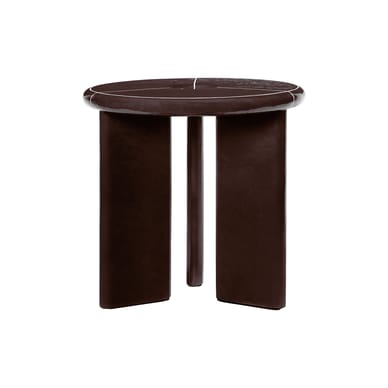 Tavolino d'appoggio Deya pietra marrone / Ø 47 - Cemento smaltato - Ferm Living