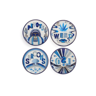 Lot De 4 Sous-verres En Porcelaine Madrid - JONATHAN ADLER Lot De 4 Sous Verres En Porcelaine Madrid Multicolore Maison A280659 Mult