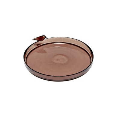 Plateau Perch verre marron / Large - Ø 35 cm - Serax