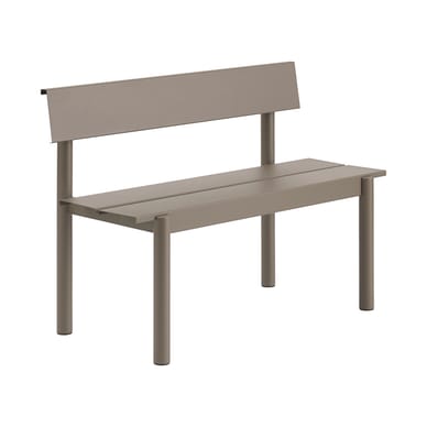 Bank mit Rückenlehne Linear Muuto / L 110 cm - Beige - Metall