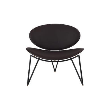 Fauteuil rembourré Semper cuir marron - AYTM
