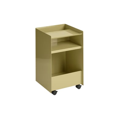 Servierwagen auf Rollen Folded Low metall grün / Aufgeklappt – H 61,5 cm - Muuto