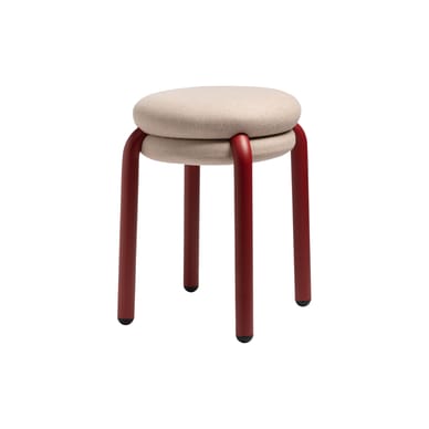 Tabouret rembourré Macaron tissu beige - & klevering