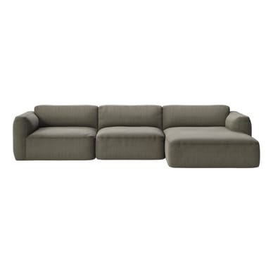 Canapé d'angle Develius F tissu vert / 4 places - L 309 cm / Dormeuse droite - &tradition