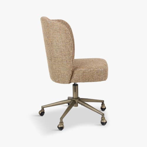 Bürosessel Aero textil gelb - NV GALLERY - Gelb / Messing Gebürstet - Eisen, High Density-Schaum, Tissu Tweed