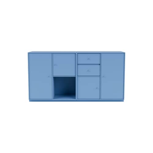 Anrichte Couple holz blau / B 139.2 x T 38 x H 72,6 cm - MONTANA - Azure 154 - lackierte Holzfaserplatte