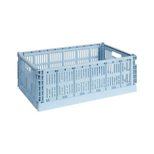 Colour Crate Basket plastic material blue Large / 34.5 x 53 cm - Recycled - Hay - Blue Soft - Recycled polypropylene