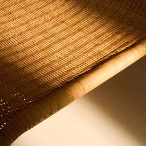 Chaise longue P3S / Rotin tressé main - Réédition 1964 - Gubi - Naturel - Acier galvanisé, Rotin