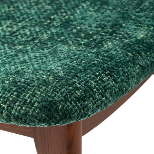 Chaise rembourrée Happy Days tissu vert - POLSPOTTEN - Vert foncé (effet tricot) - Frêne, Mousse, Tissu