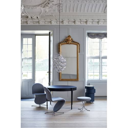 Chariot Barboy bois bleu / Panton 1963 - Verpan - Bleu - Bois