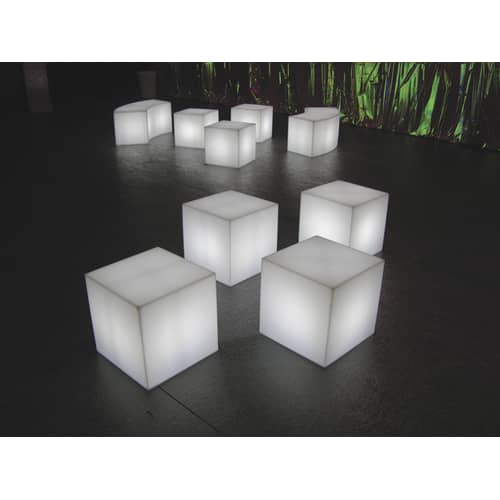 Beistelltisch leuchtend Cubo OUTDOOR plastikmaterial weiß für außen - Slide - Weiß - für innen und außen - Polyäthylen
