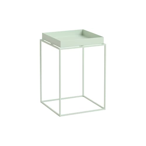 Tray Small High End table metal green / 30 x 30 x H 44 cm - Hay - Mint green - Powder coated steel