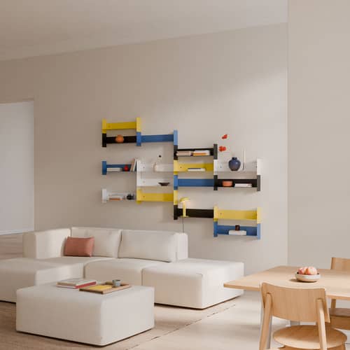 Étagère Pli métal jaune / L 60 x P 15 cm - TIPTOE - Jaune de Naples - Acier thermolaqué