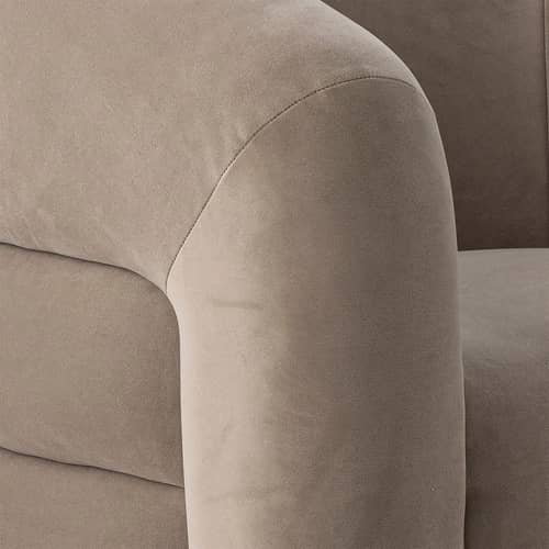 Fauteuil rembourré Joel gris / Velours - Bloomingville - Gris (velours) - Contreplaqué, Mousse polyuréthane, Velours