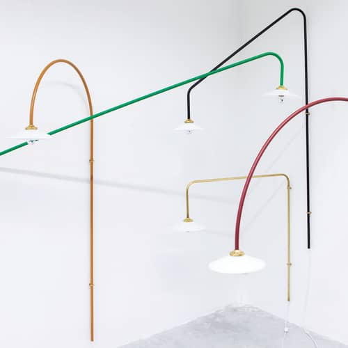 Wandleuchte mit Stromkabel Hanging Lamp n°2 metall beige / H 180 x B 75 cm - valerie objects - Elfenbein - Glas, Stahl