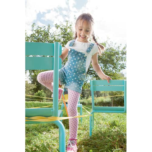 Kinderstuhl Luxembourg Kid metall blau / stapelbar - Metall - Fermob - Acapulcoblau - lackiertes Aluminium