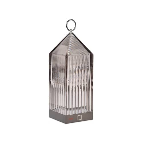 Lampada da esterno ricaricabile senza fili Lantern LED materiale plastico grigio / Fabio novembre, 2017 - Riciclato - Kartell - Fumé - PMMA riciclato