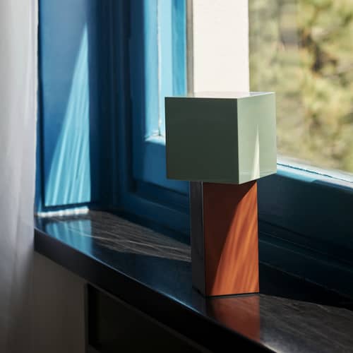 Lampada senza fili ricaricabile Pivot ATD7 metallo multicolore / 16 x 16 x H 26 cm - &tradition - Menta / Ruggine - Ferro verniciato a polvere