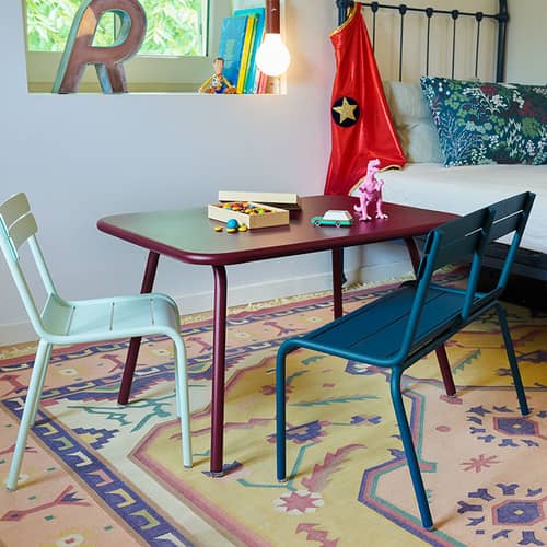 Tavolo bimbi Luxembourg Kid metallo giallo / Tavolino - 75 x 55 cm - Fermob - Miele, materico - Acciaio laccato