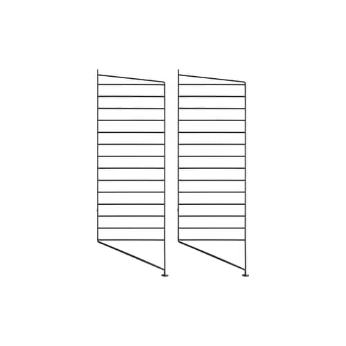 Montant de sol / Lot de 2 - H 85 x P 30 cm - String Furniture - Noir - Acier laqué