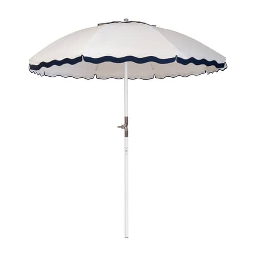 Ombrellone The Club Riviera tessuto bianco / Ø 200 cm - BUSINESS & PLEASURE - Bianco / Marina - Alluminio, Fibra di vetro, Tessuto per esterni
