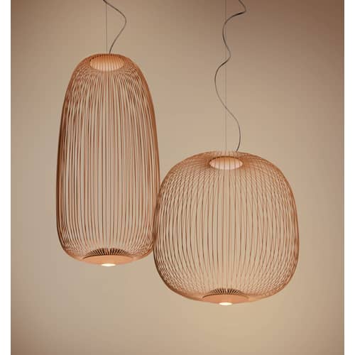 Spokes 2 Small Pendant copper metal LED - Ø  52 x H 52,5 cm - Foscarini - Copper - Aluminium, Steel