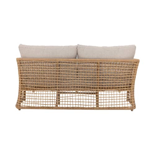 Gartensofa 2-Sitzer Penzano kunstfaser beige - Bloomingville - Natur / Stoff Beige - Aluminium, Polyester-Gewebe, Polyrattan