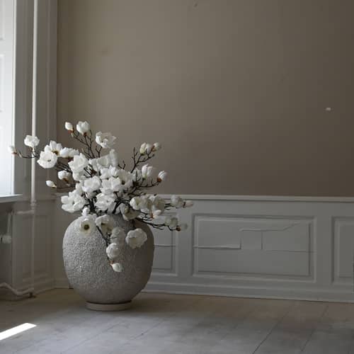Pot de fleurs Sunao Big - Beehive céramique beige / Surface rugueuse - Ø 53 x H 53 cm - 64 Litres - 101 COPENHAGEN - Ø 53 x H 53 cm / Beige - Céramique