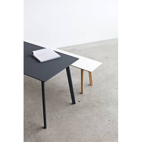 rechteckiger Tisch Copenhague CPH DEUX 210 plastikmaterial schwarz / 200 x 75 cm - Hay - Schwarz - massive Buche, Schichtstoff mit Kunststofflaminat