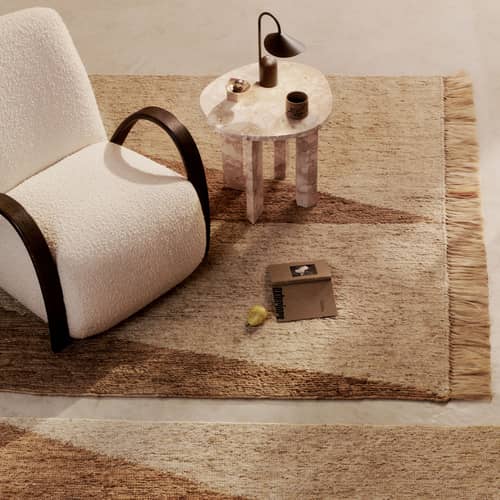 Studie Rug cane & fibres beige / 200 x 300 cm - Hand-woven Hessian - Ferm Living - 200 x 300 cm / Natural - Hessian