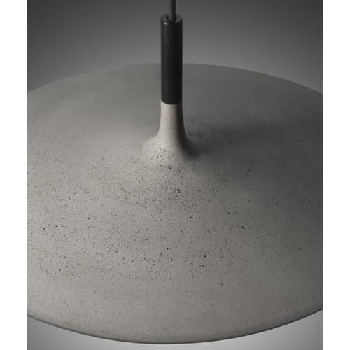 Suspension Aplomb Large / LED - Ciment - Ø 45 x H 20 cm - Foscarini - Blanc - Ciment, Polycarbonate laqué