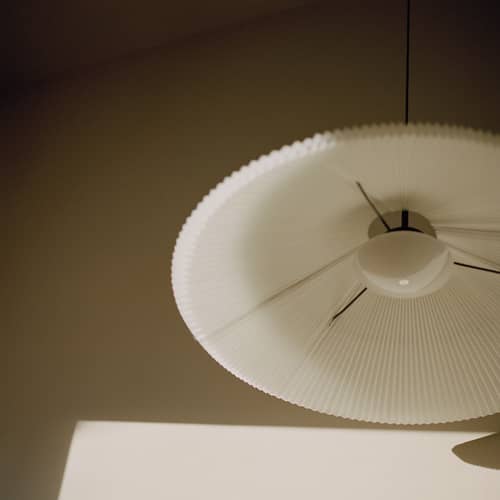 Suspension Nebra Small tissu blanc / LED - Abat-jour ajustable Ø 40 à 75 cm / Seconde vie - NEW WORKS - Ø 40 cm / Blanc - Acier, Aluminium, Tyvek