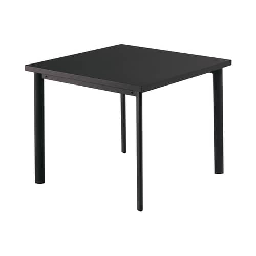 Table carrée Star / 90 x 90 cm - Emu - Noir mat - Acier verni, Inox, Tôle galvanisée