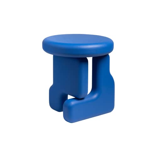 Table d\'appoint Plot bois bleu / Ø 40 x h 45 cm - & klevering - Bleu - Bois de tilleul massif