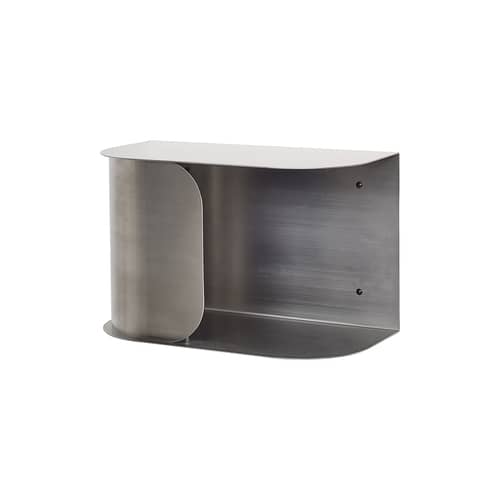 Table de chevet murale Steel métal argent / L 40 cm - NOBODINOZ - Acier brossé - Acier brossé