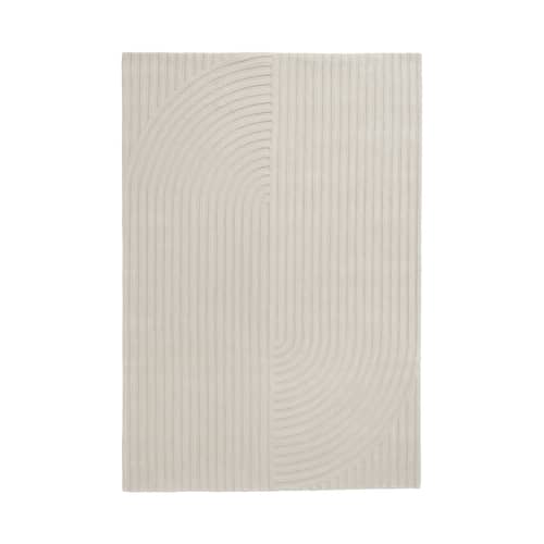 Tappeto Relevo Quattro tessuto bianco / 170 x 240 cm - Muuto - Bianco sporco - Lana di Nuova Zelanda