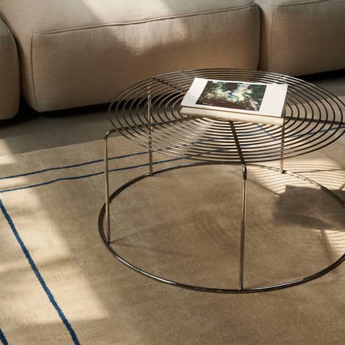 Tavolino Wire VP17 metallo argento / Ø 74 cm - Senza piano/vassoio - &tradition - Senza piano/vassoio - Filo in acciaio inox lucido