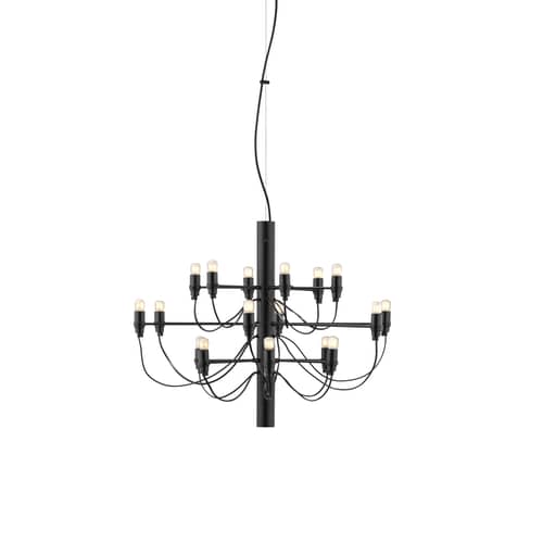 Suspension 2097 / 18 ampoules dépolies INCLUSES - Ø 69 cm - Flos - Noir / Ampoules dépolies - Fer