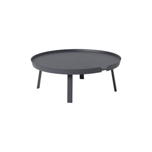 Couchtisch Around XL holz grau / Ø 95 cm x H 36 cm - Muuto - Anthrazit - getönte Esche